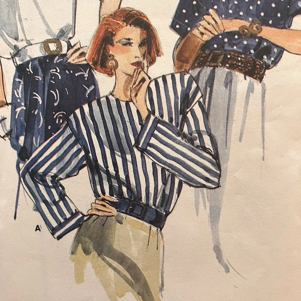 Very Easy Vogue 9812 Pattern Misses' Tops Size 14 16 18 Cut Vintage Business Pro